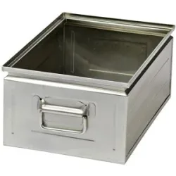 kaiserkraft Stapelkasten aus Stahlblech, Volumen ca. 25 l, verzinkt