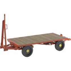 kaiserkraft Schlepperanhänger, 4-Rad-Doppel-Drehschemel-Lenkung, Tragfähigkeit 3 t, Ladefläche 2,0 x 1,0 m, Vollgummireifen