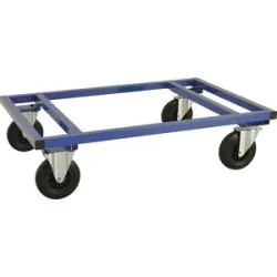 Paletten-Fahrgestell KM217, LxBxH 1200 x 1000 x 305 mm, blau, 2 Lenk- und 2 Bockrollen, ab 5 Stk Kongamek