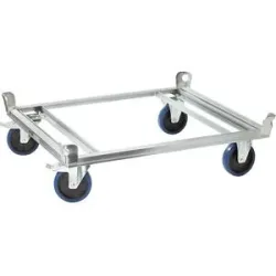 Fahrgestell aus Stahl, für Industriepaletten, Tragfähigkeit 1000 kg, Ladehöhe 280 mm, verzinkt, ab 5 Stk eurokraft pro