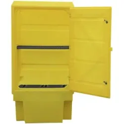 kaiserkraft Umweltschrank aus PE, Auffangvolumen 225 l, 1 PE-Wannenrost, 1 GFK-Gitterrostboden, HxBxT 1835 x 920 x 740 mm