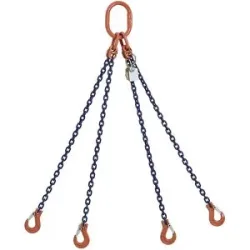 kaiserkraft Anschlagkette GK10, 4-strängig, Tragfähigkeit 8000 kg, Kettenstärke 10 mm, Nutzlänge 1,5 m