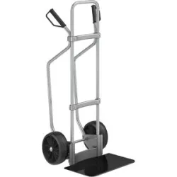 Sackkarre mit Kufen, verzinkt, Schaufel-BxT 450 x 350 mm, schwarz, Vollgummibereifung, ab 2 Stk eurokraft pro
