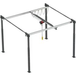 Portalkransystem ErgoLine®, mit Elektrokettenzug, TF 250 kg, Breite 3,5 m, Länge 4,0 m Vetter