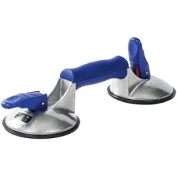 Saugheber VERIBOR® BLUE LINE, 2-Kopf-Alukörper, Tragfähigkeit 60 kg, Scheiben-Ø 120 mm, ab 2 Stk Bohle