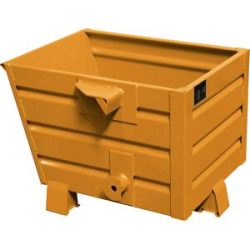 Kippbehälter, stapelbar, Volumen 0,3 m³, gelborange RAL 2000 eurokraft pro