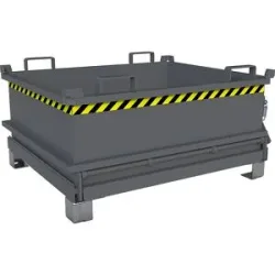 Klappbodenbehälter, Volumen 0,37 m³, mausgrau RAL 7005 eurokraft pro