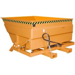 XXL-Kippbehälter mit Aufrichthilfe, Volumen 2 m³ mit Hydraulik, gelborange eurokraft pro