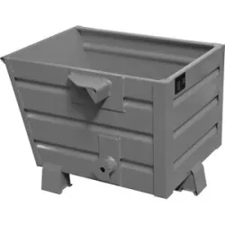 Späne-Stapelkipper BSL mit Lochblechboden, Volumen 0,3 m³, mausgrau eurokraft pro