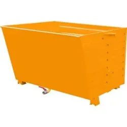 Späne-Stapelkipper BSL mit Lochblechboden, Volumen 1,5 m³, gelborange eurokraft pro