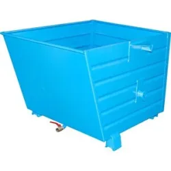 Späne-Stapelkipper BSS mit Siebblecheinsatz, Volumen 0,9 m³, lichtblau eurokraft pro