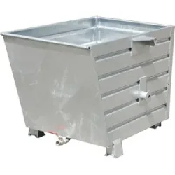 Späne-Stapelkipper BSS mit Siebblecheinsatz, Volumen 0,9 m³, feuerverzinkt eurokraft pro