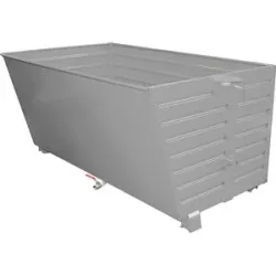 Späne-Stapelkipper BSS mit Siebblecheinsatz, Volumen 2 m³, mausgrau eurokraft pro