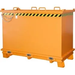 Klappbodenbehälter SB, Volumen 2 m³, Traglast 2000 kg, gelborange eurokraft pro