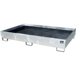Regal-Bodenwanne mit PE-Einsatz, 1000 l Auffangvolumen, LxBxH 2165 x 1315 x 510 mm, verzinkt, ab 3 Stk eurokraft pro