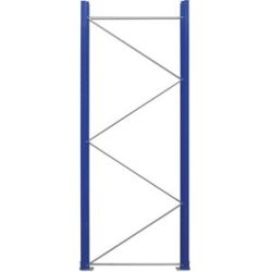 Palettenregal-Stützrahmen, vormontiert, enzianblau RAL 5010 / verzinkt, HxT 2730 x 1100 mm eurokraft pro
