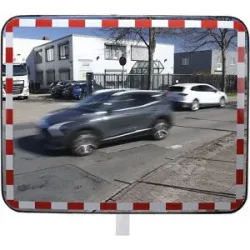 Verkehrsspiegel aus Acrylglas, Ausführung rahmenlos, BxH 1000 x 800 mm Dan-MIRROR