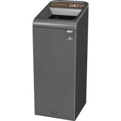 Recyclingstation Rubbermaid Configure, für Bioabfall, 87 l, Magnetverbindung, B 495 x T 489 x H 975 mm, braun