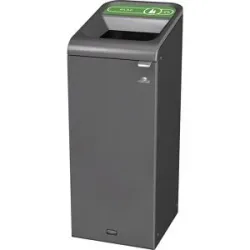 Recyclingstation Rubbermaid Configure, für Glas, 87 l, Magnetverbindung, B 495 x T 489 x H 975 mm, grün