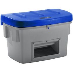 Universal- und Streugutbehälter, mit Entnahmeöffnung, 200 l, Deckel blau eurokraft pro
