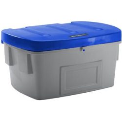 Universal- und Streugutbehälter, ohne Entnahmeöffnung, 550 l, Deckel blau eurokraft pro