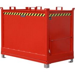 Klappbodenbehälter, Volumen 2,0 m³, feuerrot RAL 3000 eurokraft pro