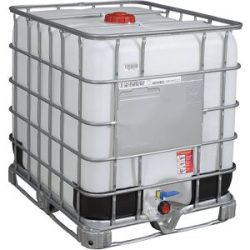 kaiserkraft IBC-Container RECOBULK, Volumen 1000 l, auf Stahlrahmen-Palette, NW Öffnung 150 mm / NW Auslauf 50 mm