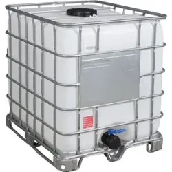kaiserkraft IBC-Container RECOBULK, Volumen 1000 l, auf Stahlkufen-Palette, NW Öffnung 225 mm / NW Auslauf 80 mm
