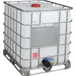 kaiserkraft IBC-Container RECOBULK, UN-Zulassung, Volumen 1000 l, auf Stahlrahmen-Palette, NW Öffnung 150 mm / NW Auslauf 80 mm