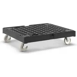 Rollplatte, 500 kg Traglast, aus Recycling-Material, schwarz eurokraft basic