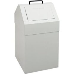 kaiserkraft Wertstoffbehälter mit Einwurfklappe, Volumen 45 l, BxHxT 320 x 650 x 310 mm, stationär, grau RAL 7035
