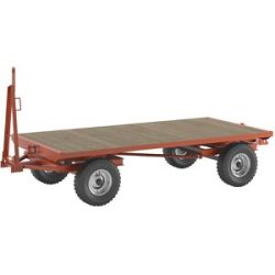 kaiserkraft Schlepperanhänger, 4-Rad-Doppel-Drehschemel-Lenkung, Tragfähigkeit 5 t, Ladefläche 3,0 x 1,5 m, Luftreifen