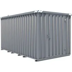 kaiserkraft Schnellbau-Container, verzinkt, Außen-BxHxT 2100 x 2100 x 4100 mm, 1 Flügeltür