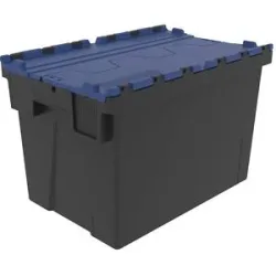 kaiserkraft Mehrweg-Stapelbehälter, LxBxH 600 x 400 x 400 mm, schwarz/blau