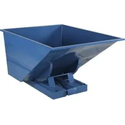 kaiserkraft Kippbehälter für leichte Güter, Traglast 600 kg, signalblau RAL 5005, Volumen 0,9 m³