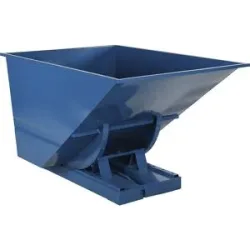 kaiserkraft Kippbehälter für leichte Güter, Traglast 600 kg, signalblau RAL 5005, Volumen 1,1 m³