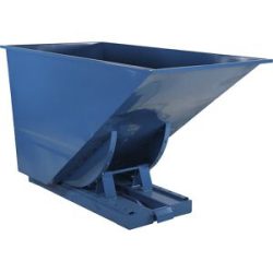 kaiserkraft Kippbehälter für leichte Güter, Traglast 600 kg, signalblau RAL 5005, Volumen 1,6 m³
