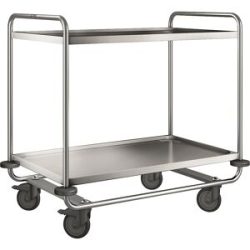 BLANCO Edelstahl-Servierwagen, mit 2 Etagen, 200 kg Traglast, LxBxH 1100 x 700 x 1010 mm B.PRO
