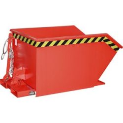 Spänebehälter GU-E, Volumen 0,5 m³, feuerrot eurokraft pro