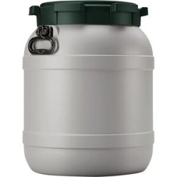 kaiserkraft Weithalsfass UN-X, graugrün, Höhe 520 mm, Volumen 55 l