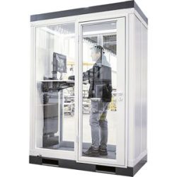kaiserkraft Besprechungsbox CoWoCube® 2, LxBxH 2194 x 1148 x 2832 mm, Einzelflügeltür, vollverglast