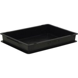 kaiserkraft ESD-Stapelbehälter, PP, schwarz, LxBxH 400 x 300 x 65 mm, 6 l, VE 10 Stk