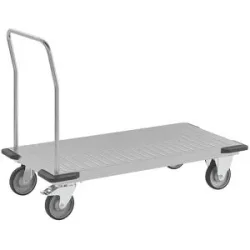 Edelstahl-Plattformwagen, Tragfähigkeit 350 kg, Ladefläche 1200 x 600 mm eurokraft pro