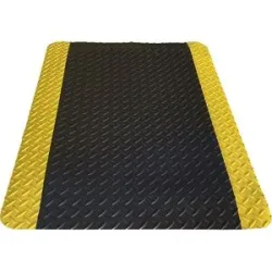 kaiserkraft Arbeitsplatzmatte Yoga Deck Ultra, Fixmaße, LxB 900 x 600 mm, schwarz/gelb