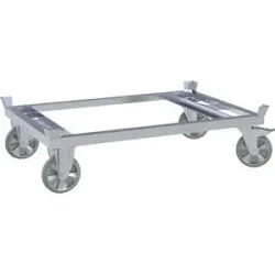 kaiserkraft Paletten-Fahrgestell, LxB 1200 x 800 mm, Tragfähigkeit 1200 kg, Vollelastik-Räder