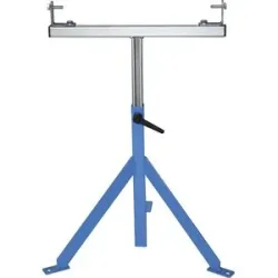 kaiserkraft Dreibein-Stütze, für Leicht-Rollenbahnen, blau, Bahn-B 600 mm, H 680 - 1100 mm