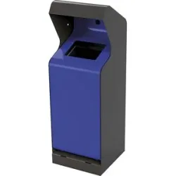 kaiserkraft Außen Abfalleimer, Volumen 50 l, eisenglimmer/enzianblau