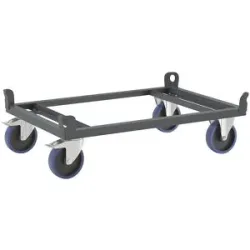 Fahrgestell aus Stahl, für Europaletten, Tragfähigkeit 1000 kg, Ladehöhe 280 mm, anthrazitgrau eurokraft pro