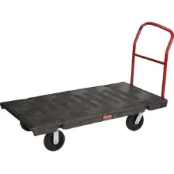 Schwerlast-Plattformwagen, Stahl, pulverbeschichtet, LxBxH 629 x 1273 x 1041 mm, Tragfähigkeit 907 kg Rubbermaid