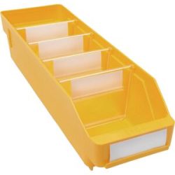 Regalkasten aus hochschlagfestem Polypropylen, gelb, LxBxH 400 x 118 x 95 mm, VE 30 Stk STEMO
